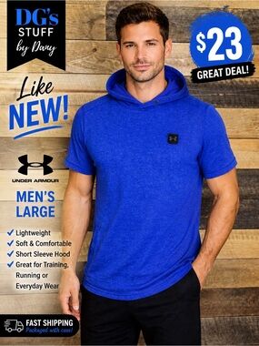 Under Armour Men’s Short-Sleeve Hooded Shirt - Royal Blue